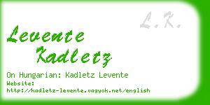 levente kadletz business card